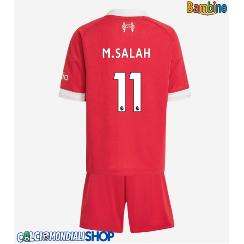 Maglie da calcio Liverpool Mohamed Salah #11 Prima Maglia Bambino 2025-26 Manica Corta + Pantaloni corti)